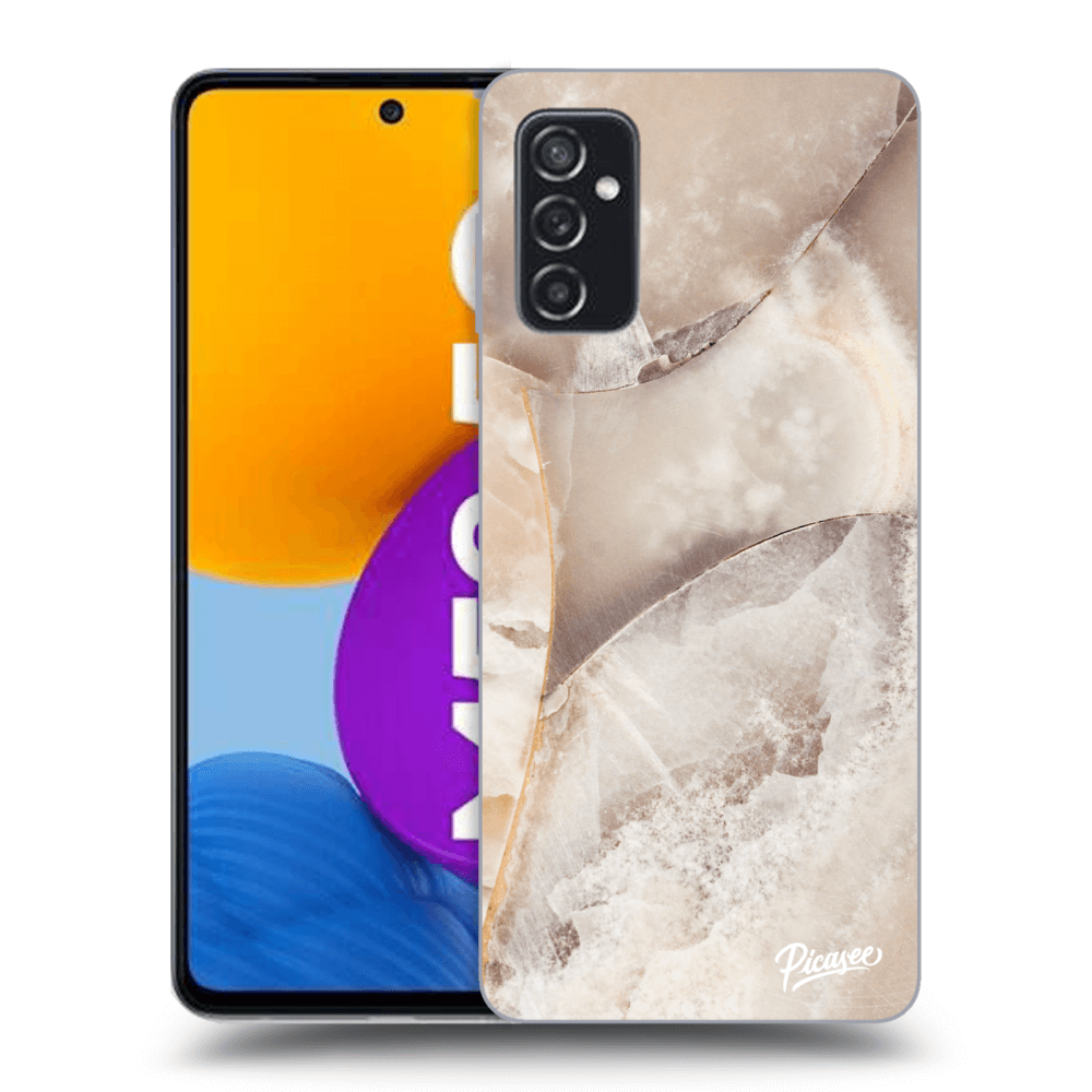 Picasee silikonowe przeźroczyste etui na Samsung Galaxy M52 5G - Cream marble