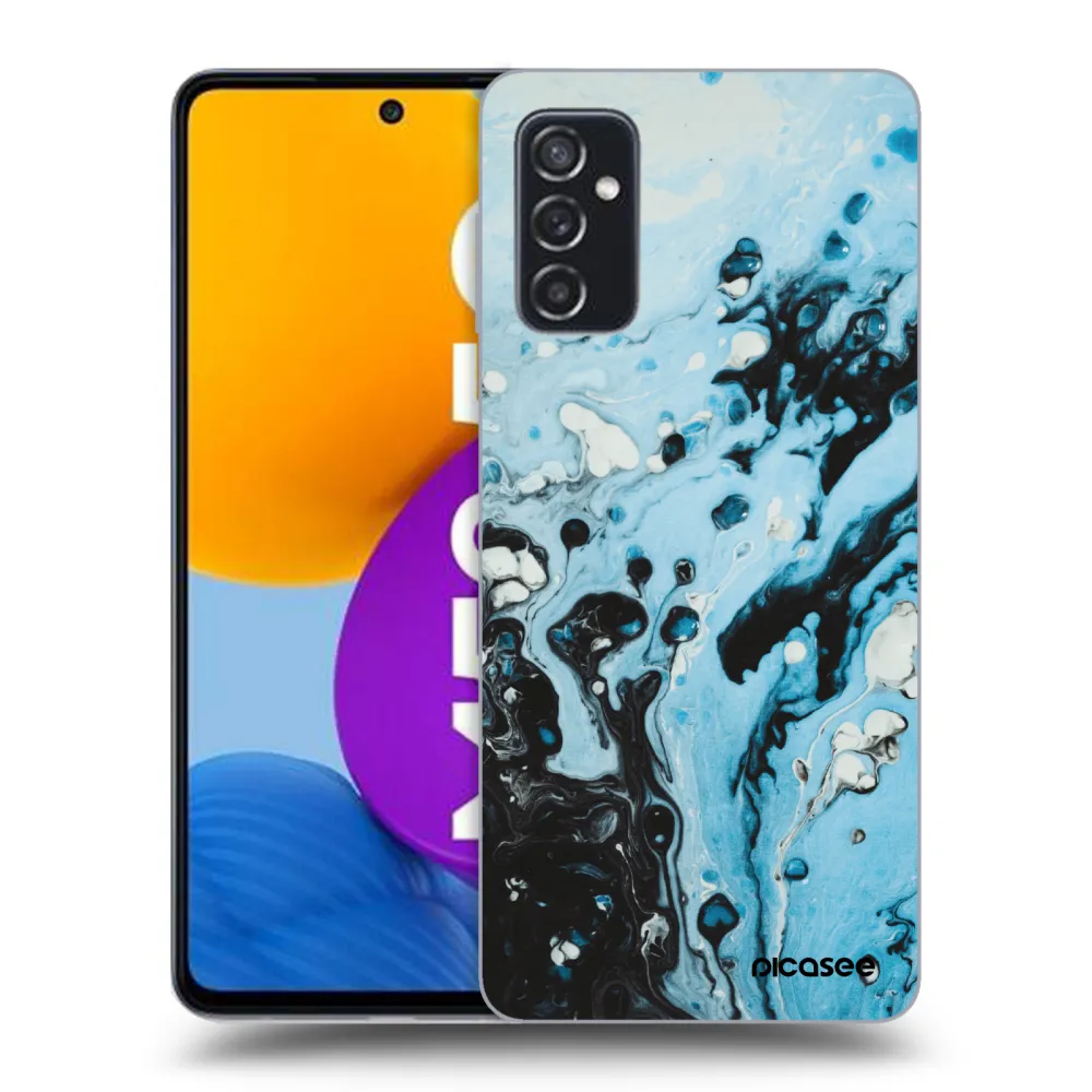 Picasee silikonowe przeźroczyste etui na Samsung Galaxy M52 5G - Organic blue