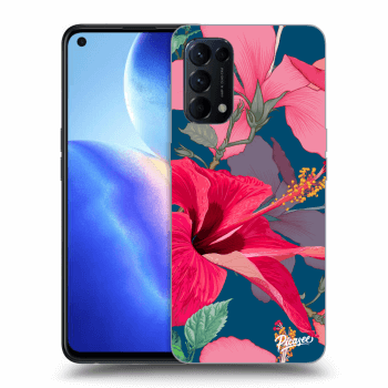 Picasee silikonowe czarne etui na OPPO Reno 5 5G - Hibiscus