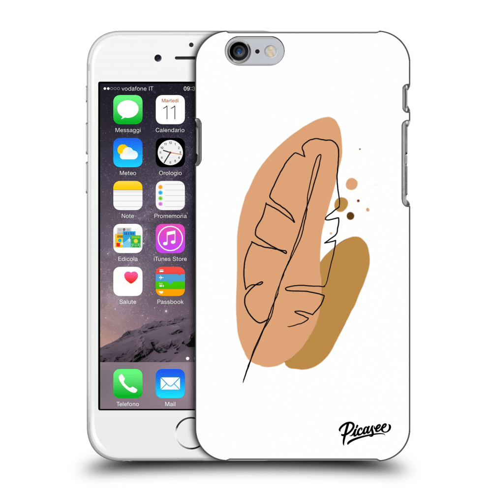 Picasee silikonowe przeźroczyste etui na Apple iPhone 6/6S - Feather brown