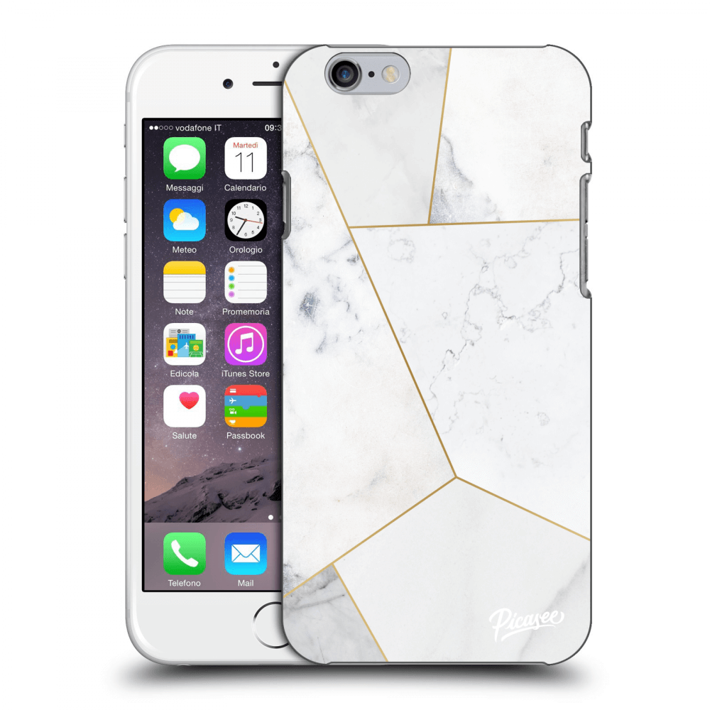 Picasee silikonowe przeźroczyste etui na Apple iPhone 6/6S - White tile