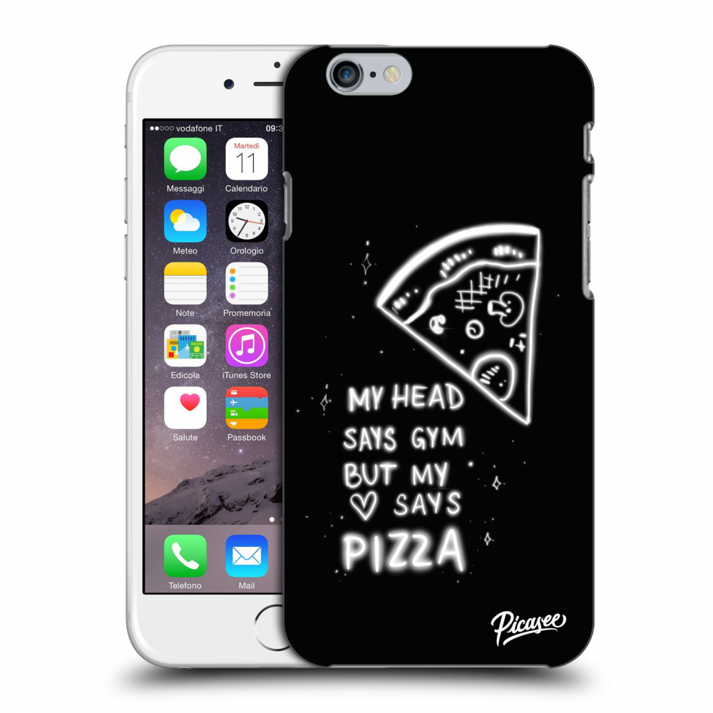 Picasee silikonowe przeźroczyste etui na Apple iPhone 6/6S - Pizza