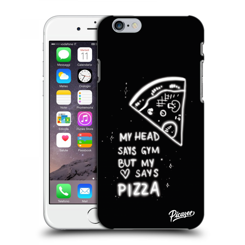 Picasee silikonowe mleczne etui do Apple iPhone 6/6S - Pizza