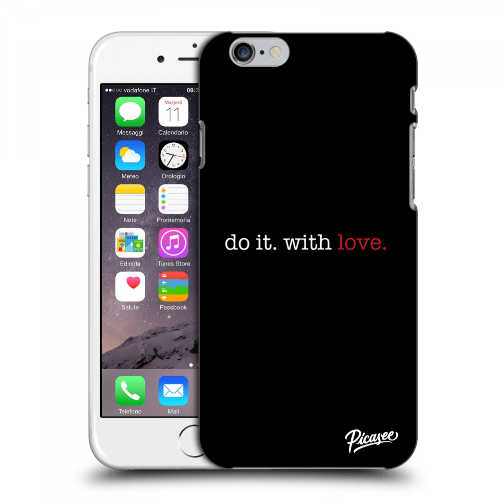 Picasee silikonowe czarne etui na Apple iPhone 6/6S - Do it. With love.