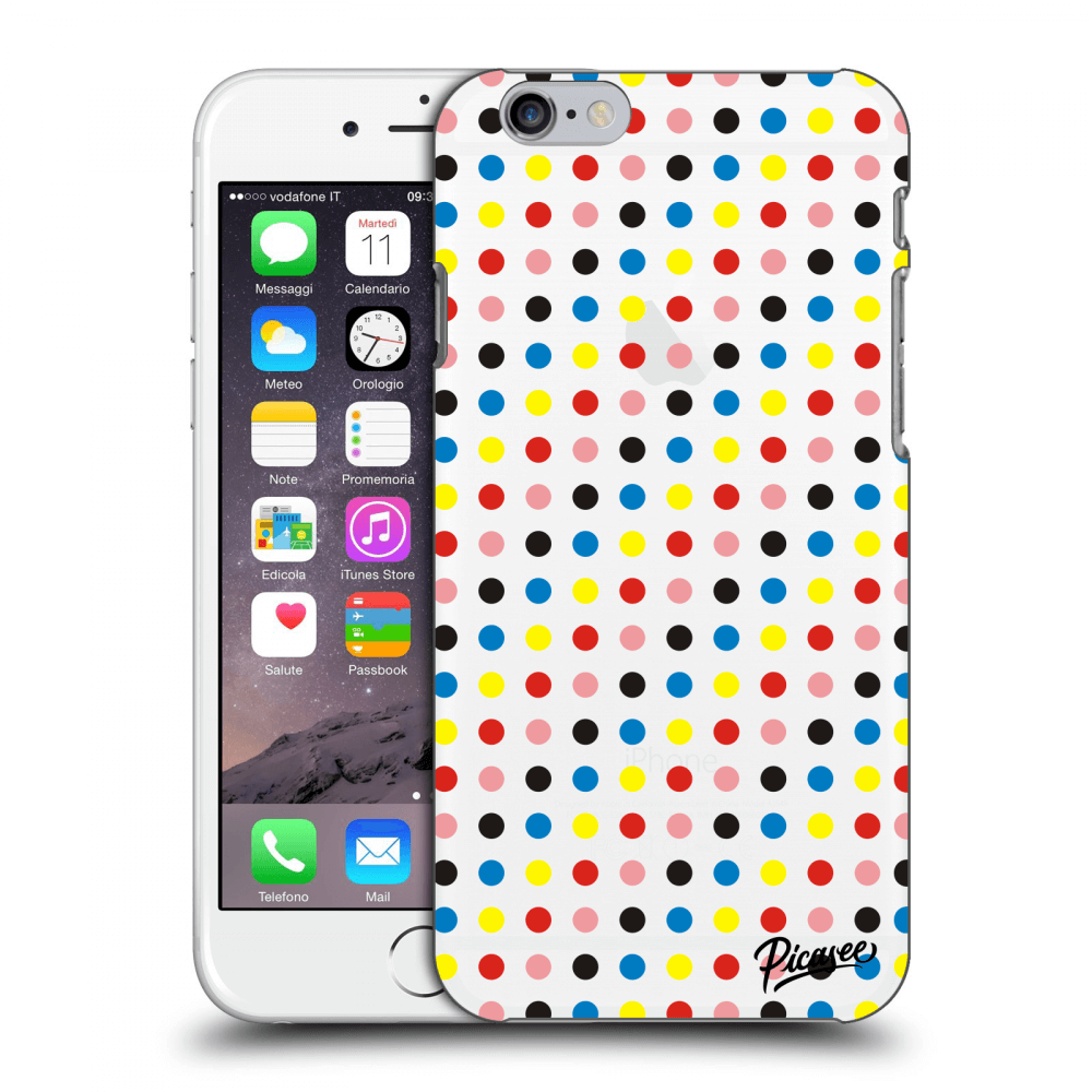 Picasee silikonowe mleczne etui do Apple iPhone 6/6S - Colorful dots