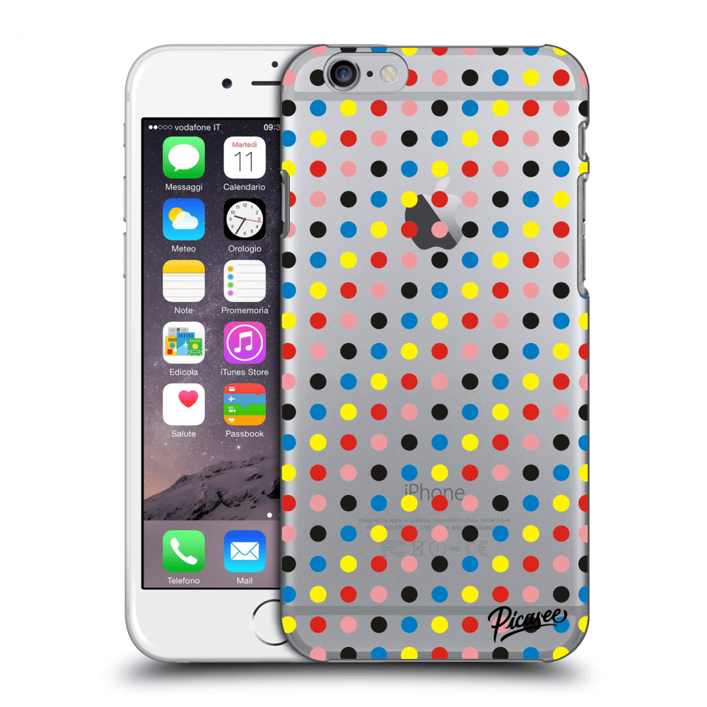 Picasee silikonowe przeźroczyste etui na Apple iPhone 6/6S - Colorful dots