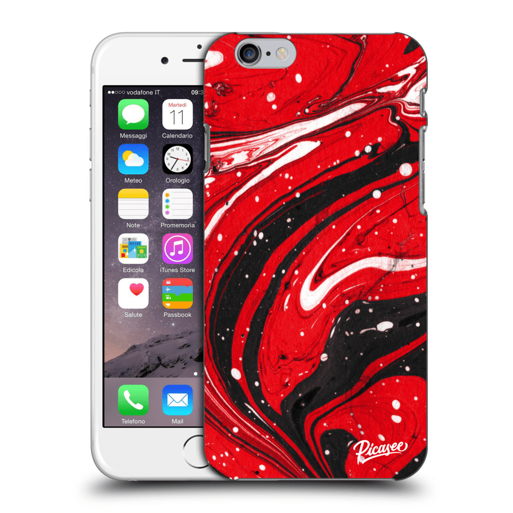 Picasee silikonowe czarne etui na Apple iPhone 6/6S - Red black