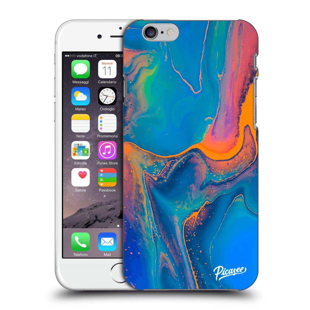 Picasee silikonowe przeźroczyste etui na Apple iPhone 6/6S - Rainbow