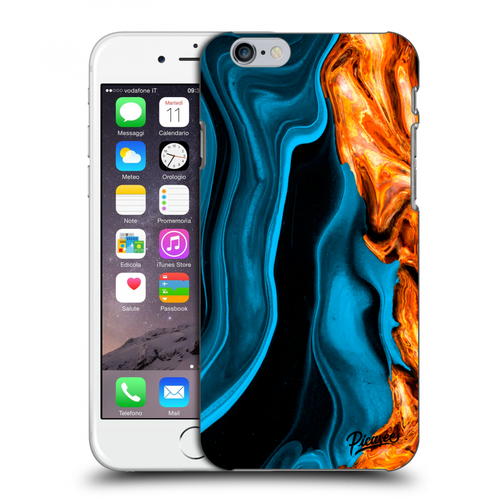 Picasee silikonowe przeźroczyste etui na Apple iPhone 6/6S - Gold blue