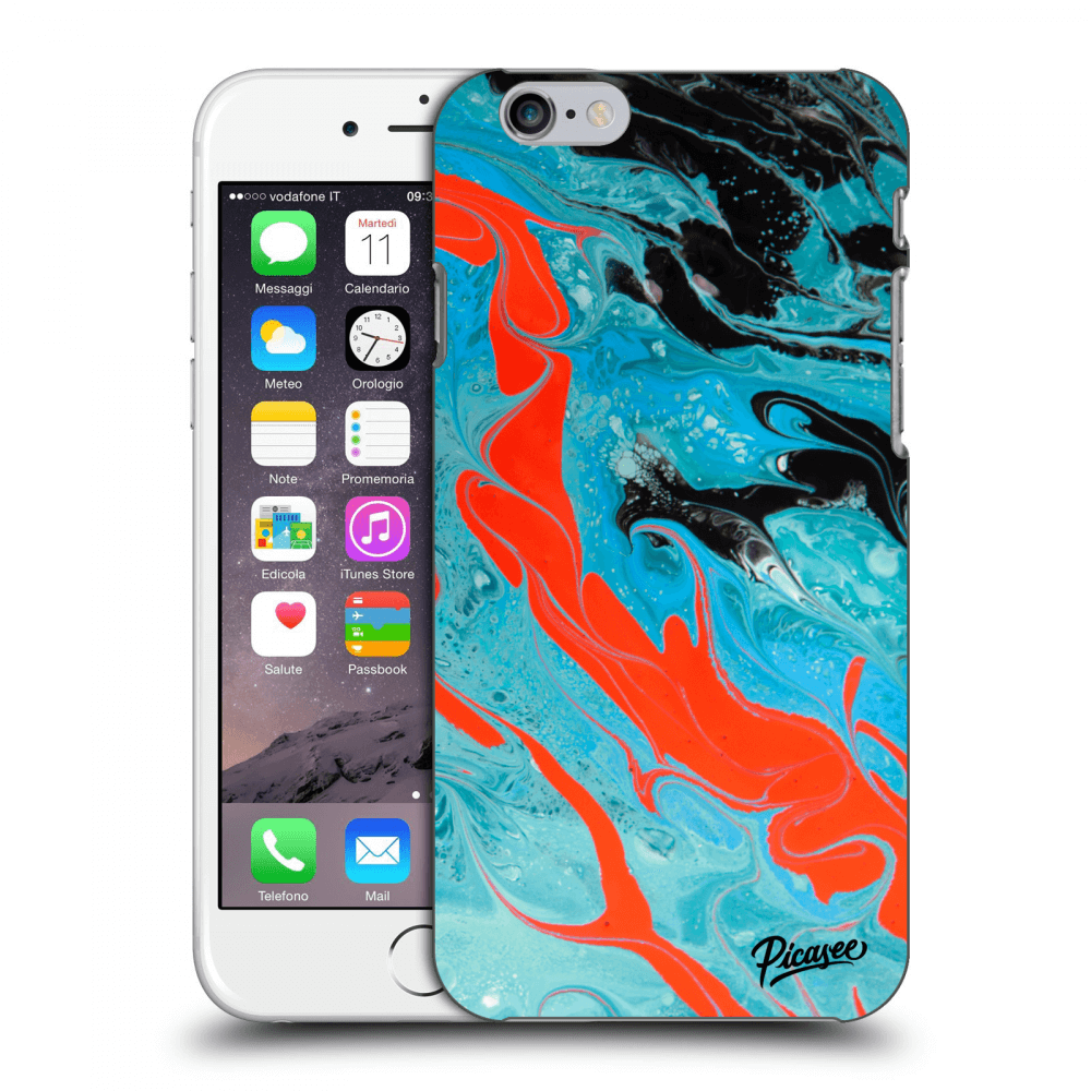 Picasee silikonowe przeźroczyste etui na Apple iPhone 6/6S - Blue Magma