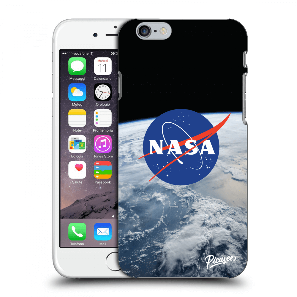Picasee silikonowe czarne etui na Apple iPhone 6/6S - Nasa Earth