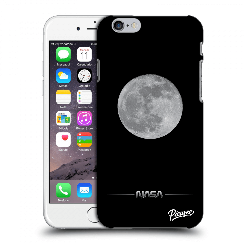 Picasee silikonowe czarne etui na Apple iPhone 6/6S - Moon Minimal