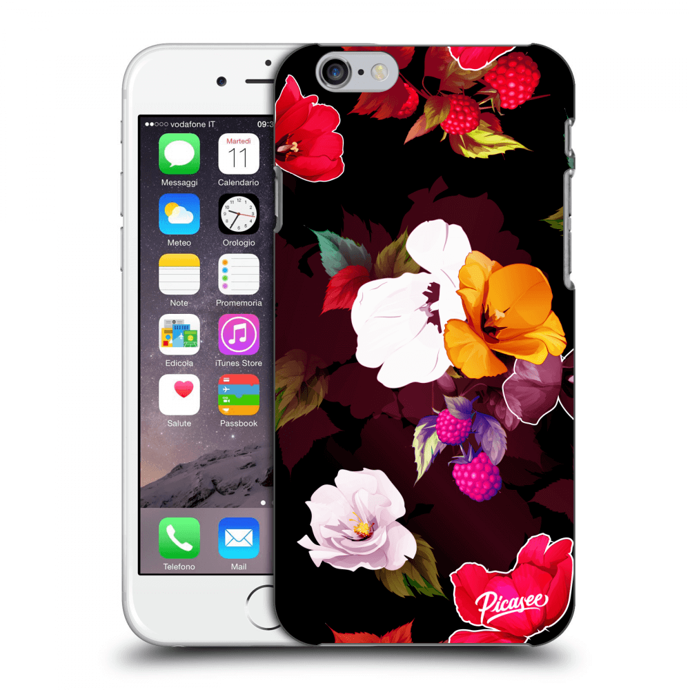 Picasee silikonowe przeźroczyste etui na Apple iPhone 6/6S - Flowers and Berries