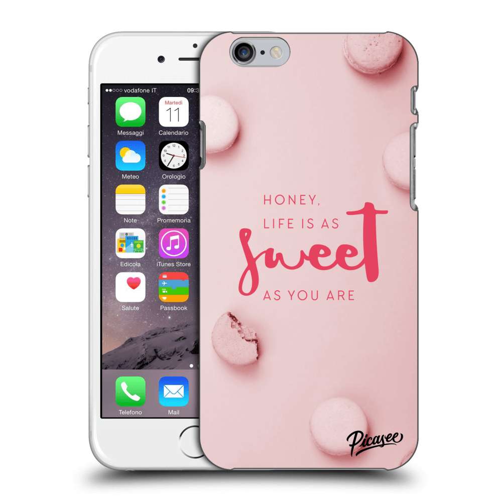 Picasee silikonowe przeźroczyste etui na Apple iPhone 6/6S - Life is as sweet as you are