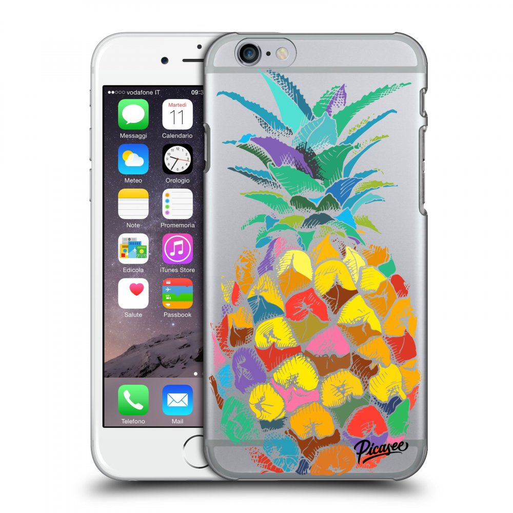 Picasee silikonowe przeźroczyste etui na Apple iPhone 6/6S - Pineapple