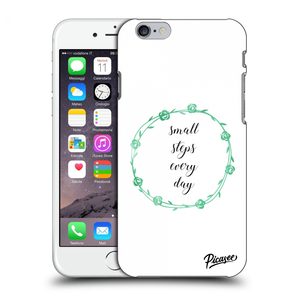 Picasee silikonowe czarne etui na Apple iPhone 6/6S - Small steps every day