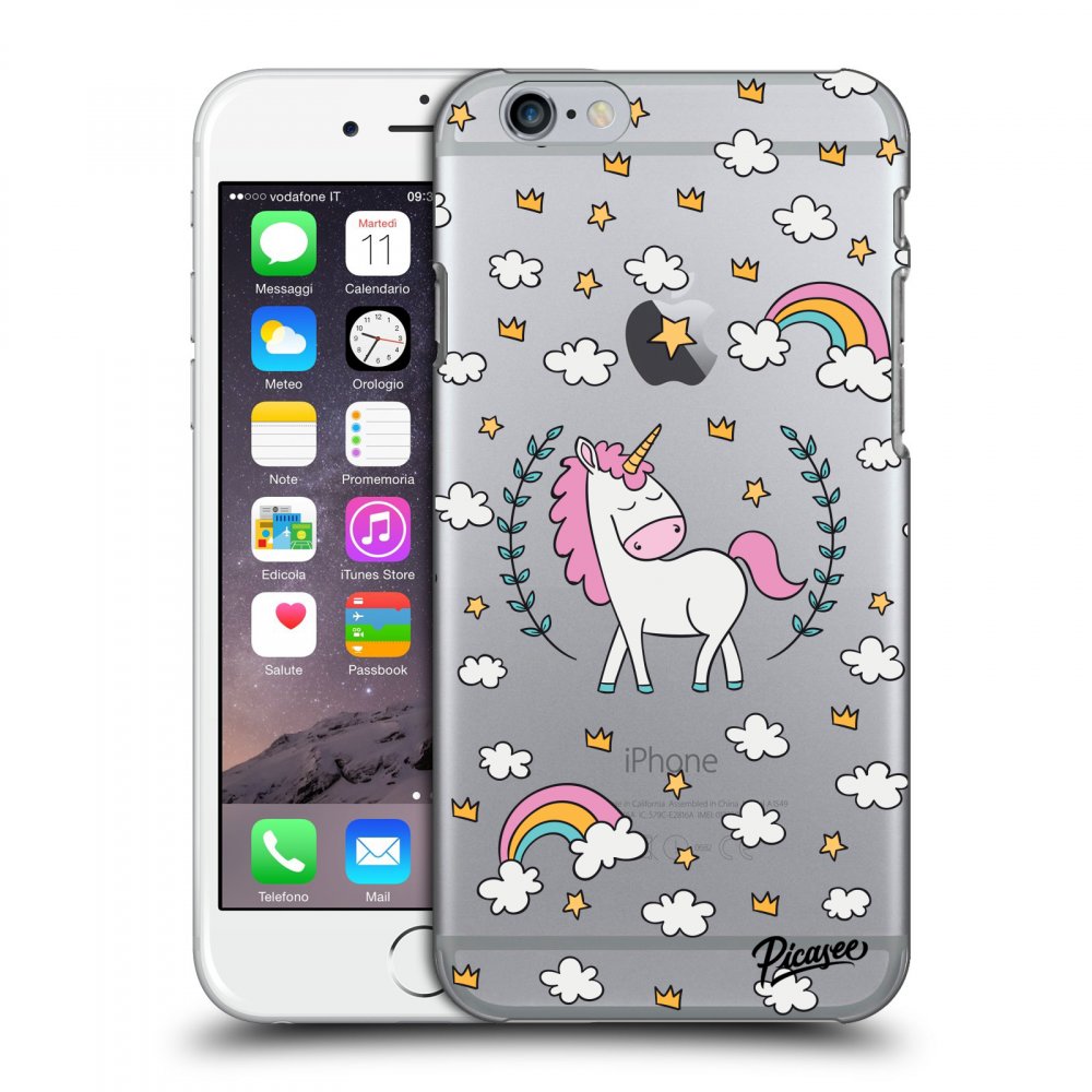Picasee silikonowe przeźroczyste etui na Apple iPhone 6/6S - Unicorn star heaven