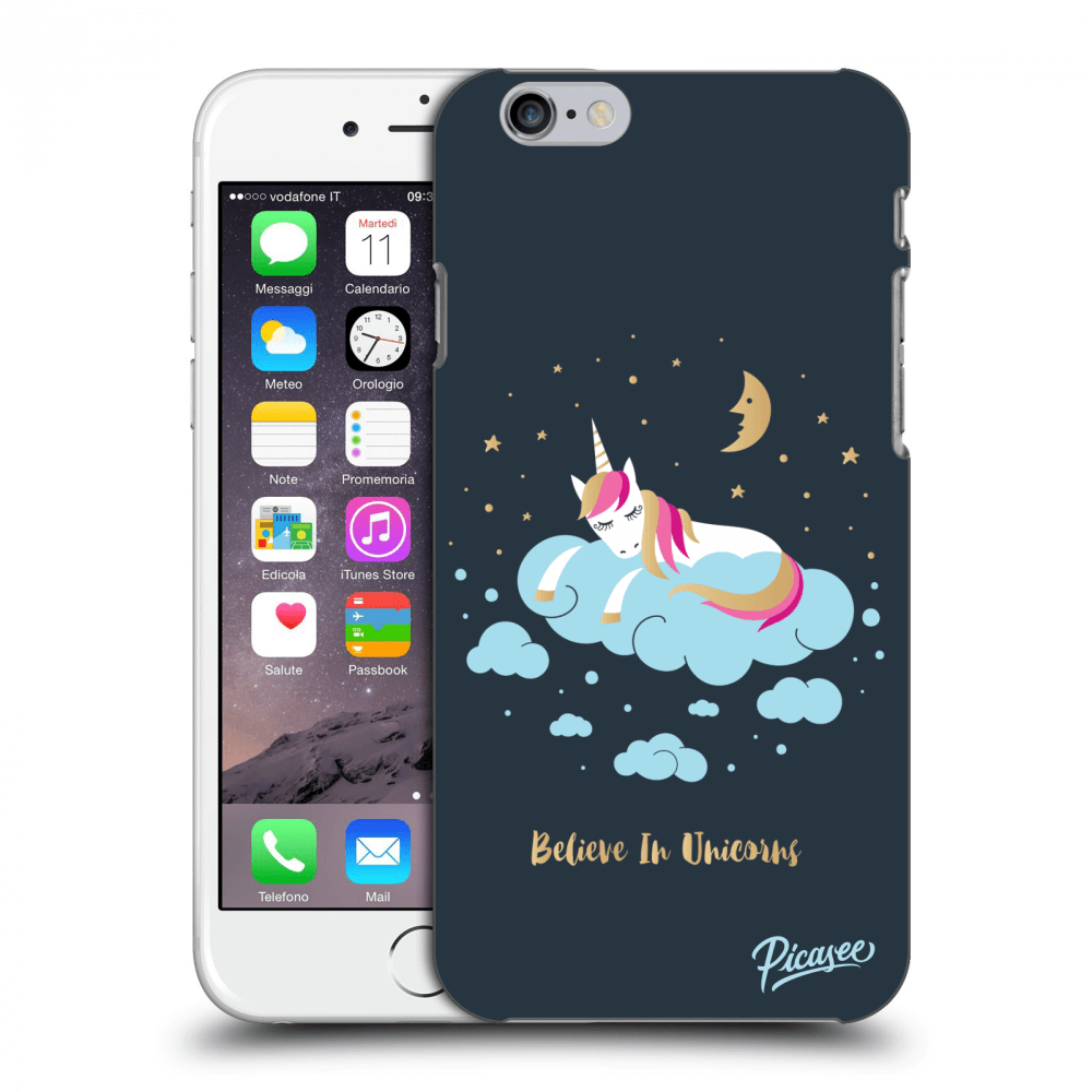 Picasee silikonowe mleczne etui do Apple iPhone 6/6S - Believe In Unicorns