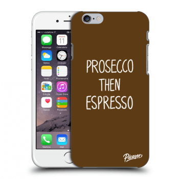 Picasee silikonowe czarne etui na Apple iPhone 6/6S - Prosecco then espresso