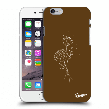 Picasee silikonowe przeźroczyste etui na Apple iPhone 6/6S - Brown flowers