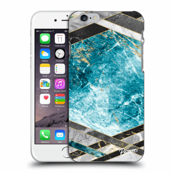 Picasee silikonowe przeźroczyste etui na Apple iPhone 6/6S - Blue geometry