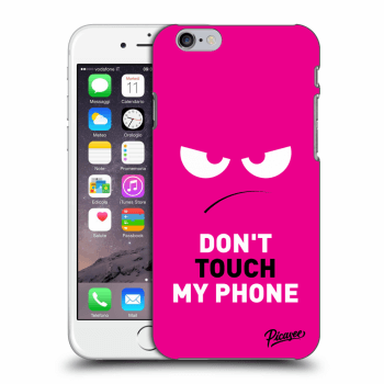 Picasee silikonowe przeźroczyste etui na Apple iPhone 6/6S - Angry Eyes - Pink
