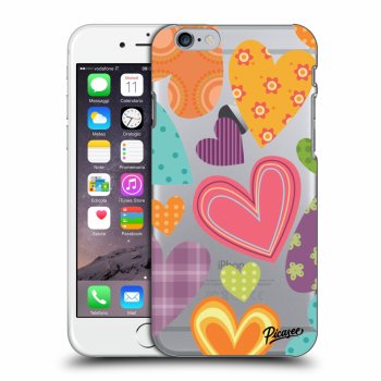Picasee silikonowe przeźroczyste etui na Apple iPhone 6/6S - Colored heart