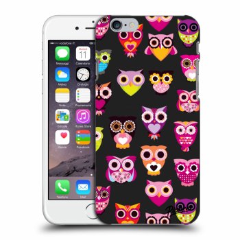 Picasee silikonowe czarne etui na Apple iPhone 6/6S - Owls
