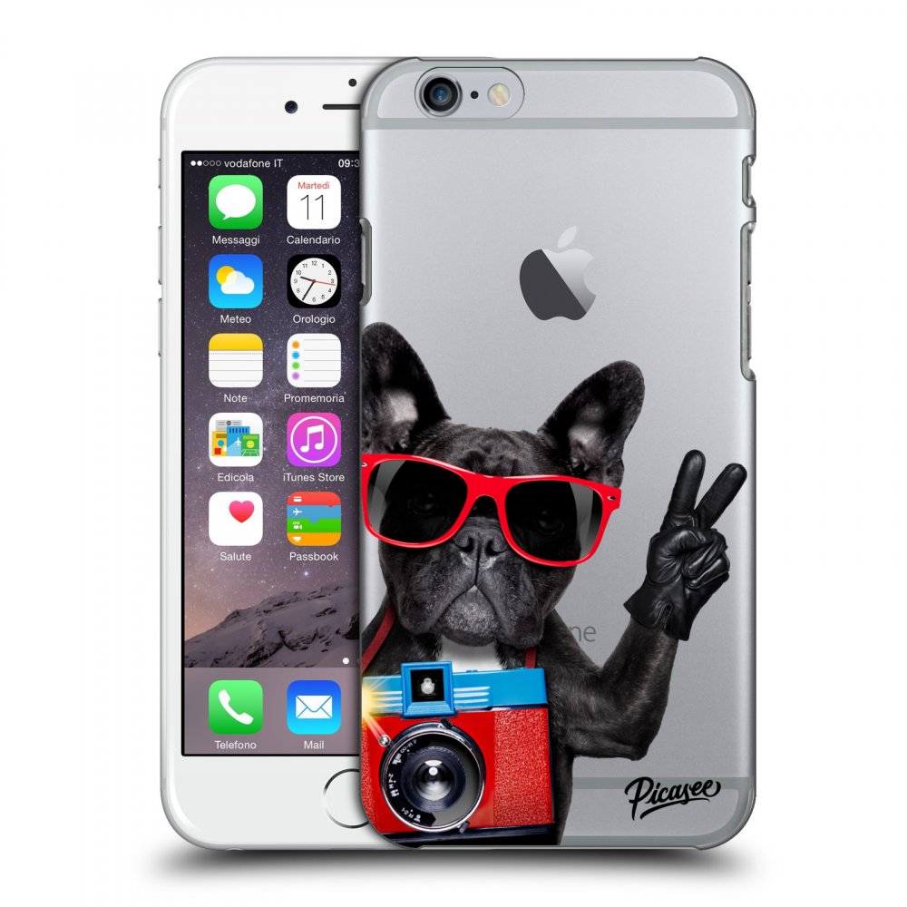 Picasee silikonowe przeźroczyste etui na Apple iPhone 6/6S - French Bulldog