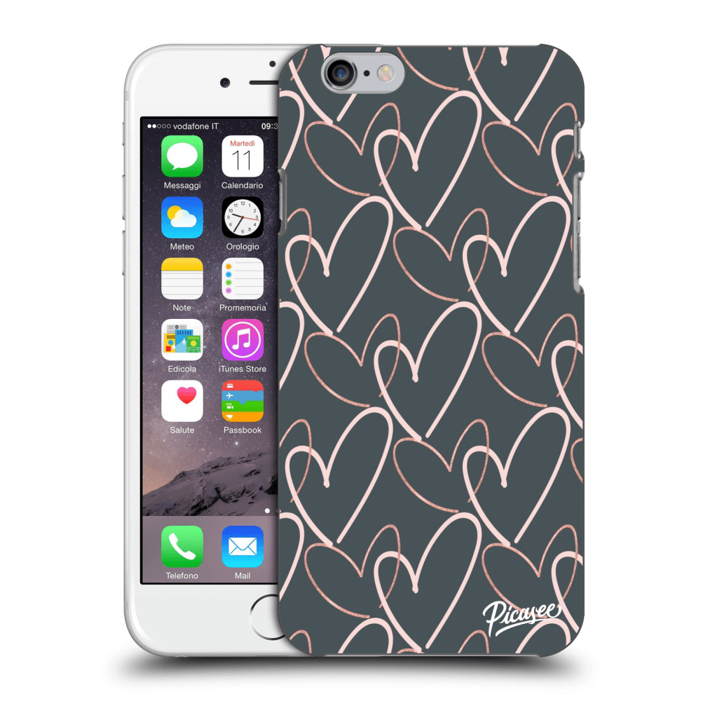 Picasee silikonowe czarne etui na Apple iPhone 6/6S - Lots of love