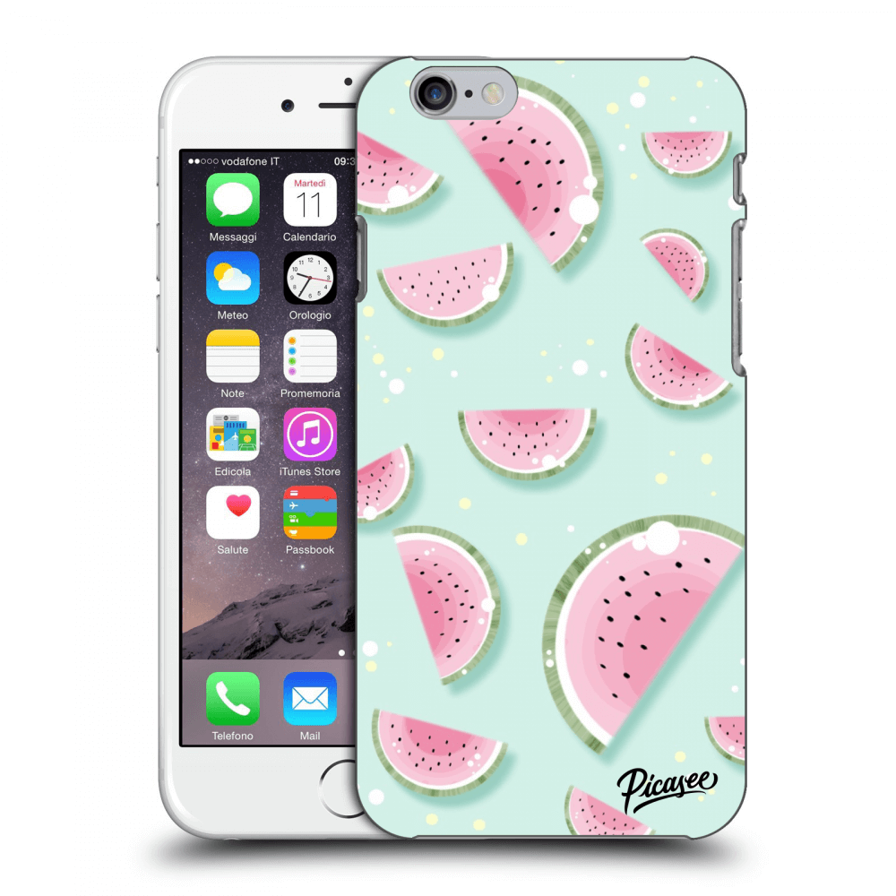 Picasee silikonowe czarne etui na Apple iPhone 6/6S - Watermelon 2