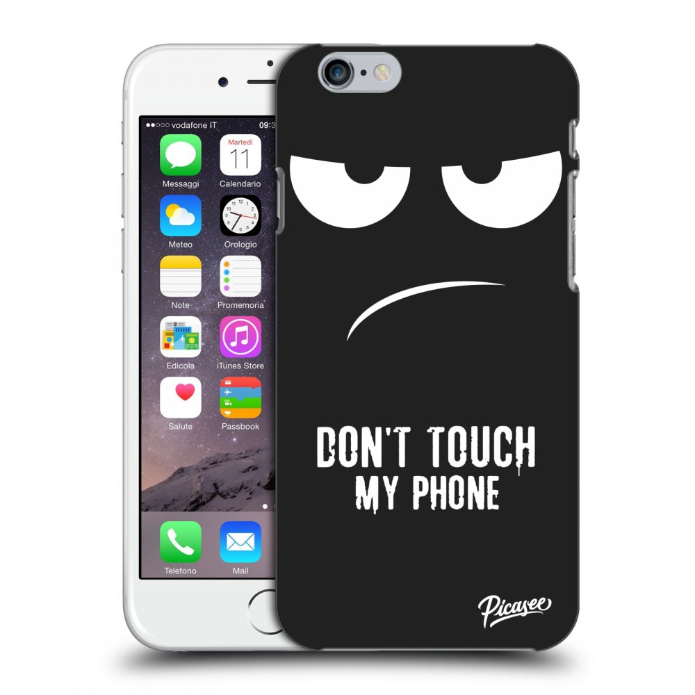 Picasee silikonowe czarne etui na Apple iPhone 6/6S - Don't Touch My Phone