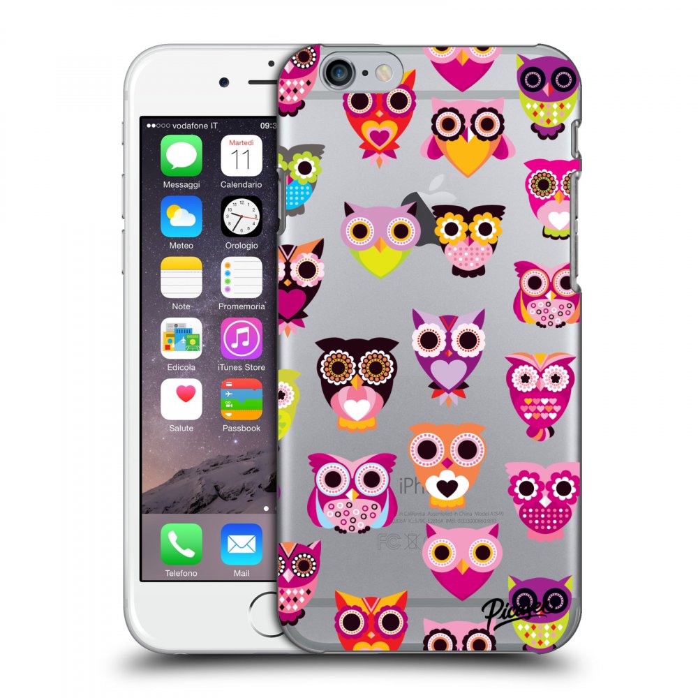 Picasee silikonowe przeźroczyste etui na Apple iPhone 6/6S - Owls