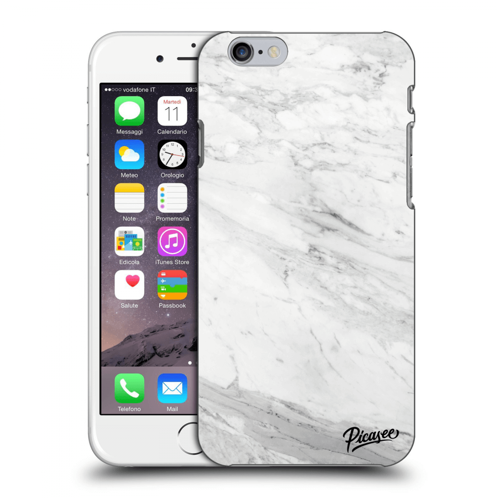 Picasee plastikowe przezroczyste etui do Apple iPhone 6/6S - White marble