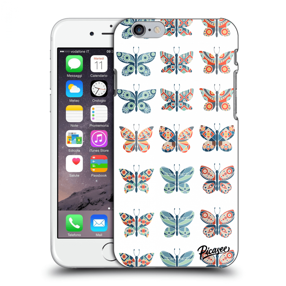 Picasee silikonowe mleczne etui do Apple iPhone 6/6S - Butterflies