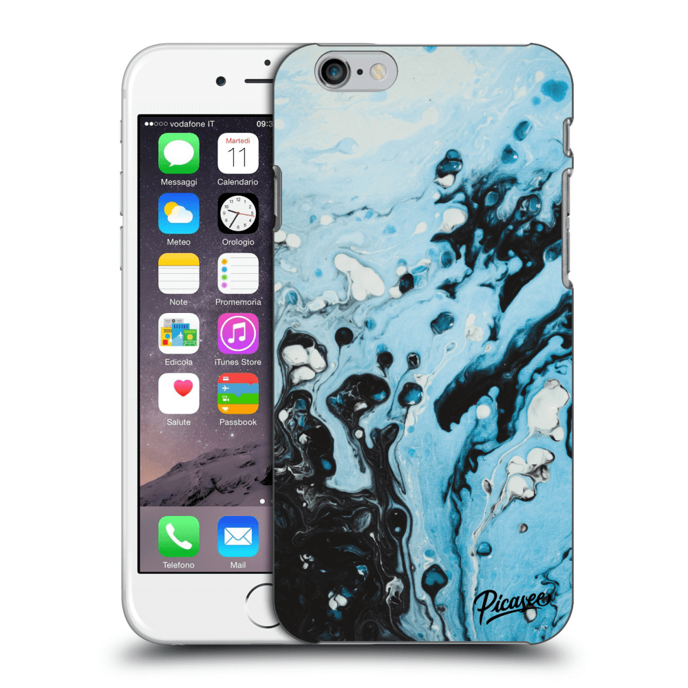 Picasee silikonowe przeźroczyste etui na Apple iPhone 6/6S - Organic blue