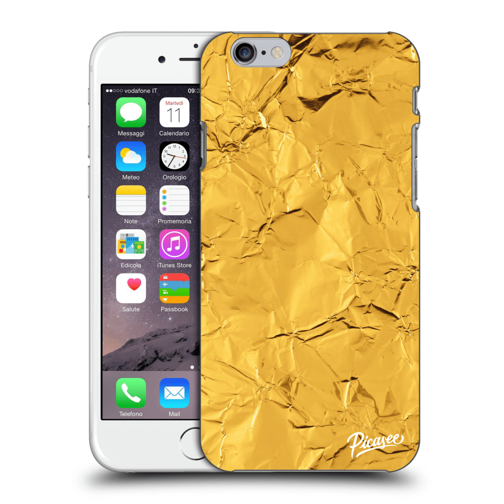Picasee silikonowe przeźroczyste etui na Apple iPhone 6/6S - Gold