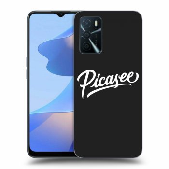 Picasee silikonowe czarne etui na OPPO A16s - Picasee - old logo - white