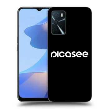 Picasee silikonowe czarne etui na OPPO A16s - Picasee - new logo - white