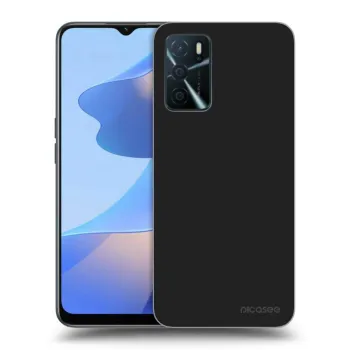 Picasee silikonowe czarne etui na OPPO A16s - Clear
