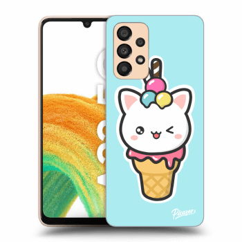 Picasee silikonowe przeźroczyste etui na Samsung Galaxy A33 5G A336 - Ice Cream Cat