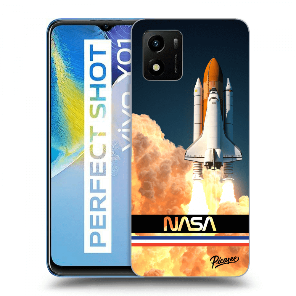 Picasee silikonowe przeźroczyste etui na Vivo Y01 - Space Shuttle