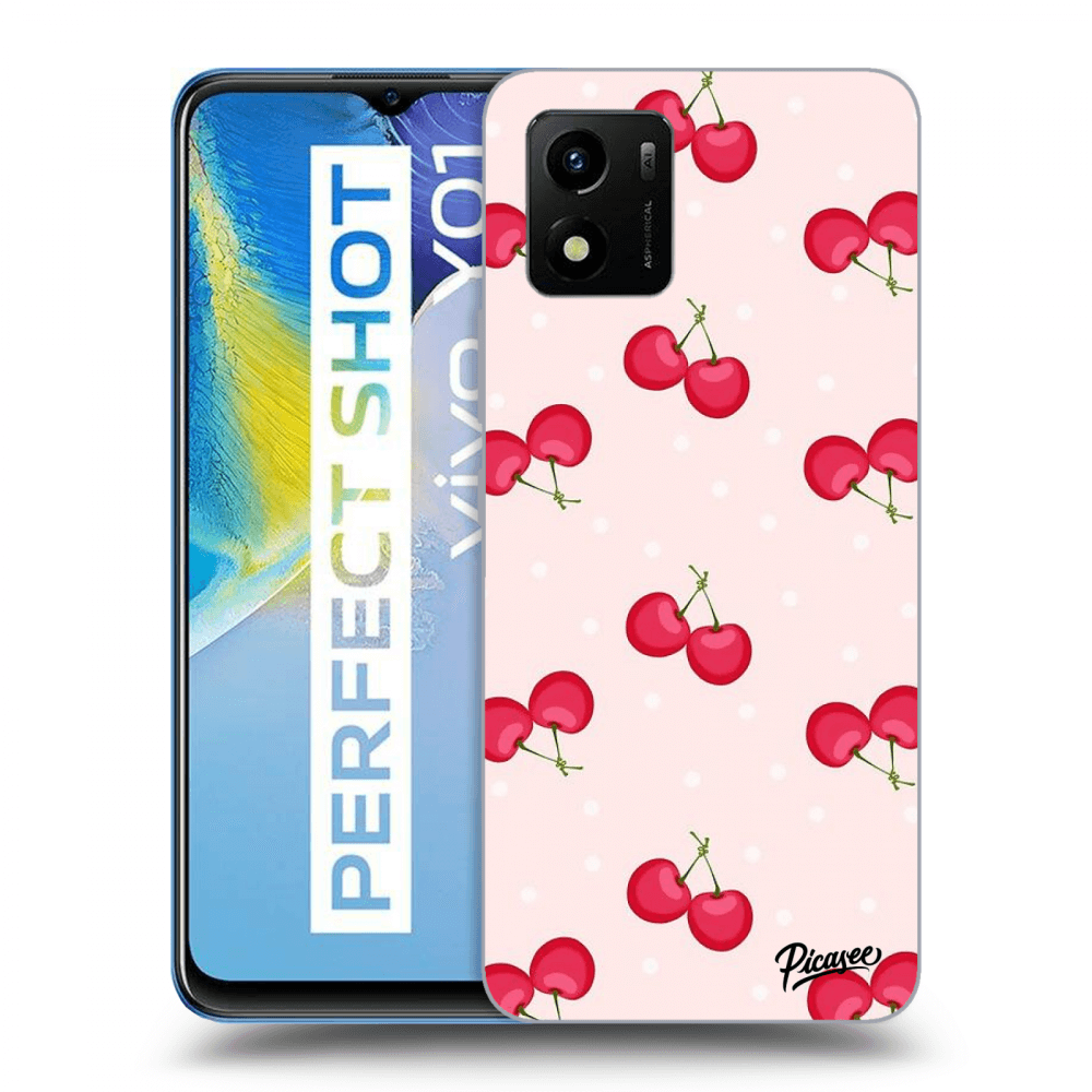 Picasee silikonowe przeźroczyste etui na Vivo Y01 - Cherries