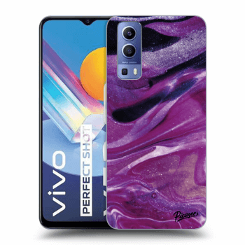 Etui na Vivo Y52 5G - Purple glitter