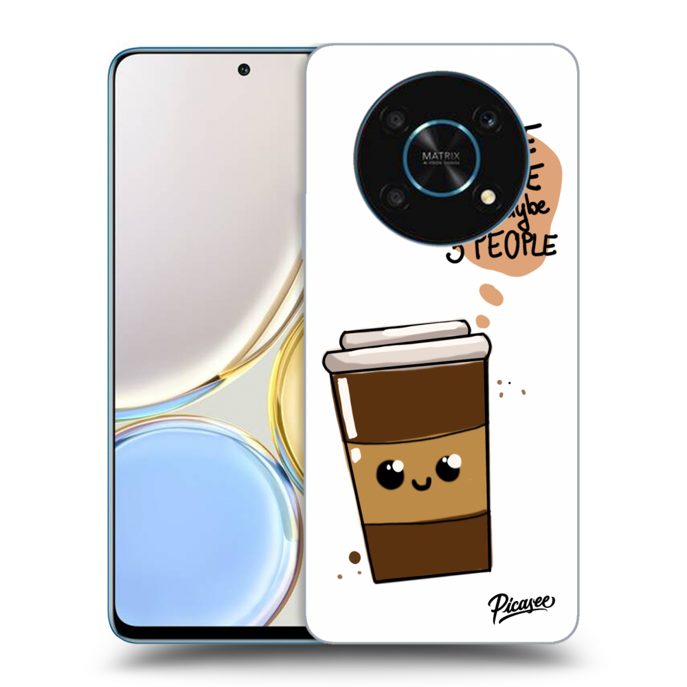 Picasee silikonowe czarne etui na Honor Magic4 Lite 5G - Cute coffee