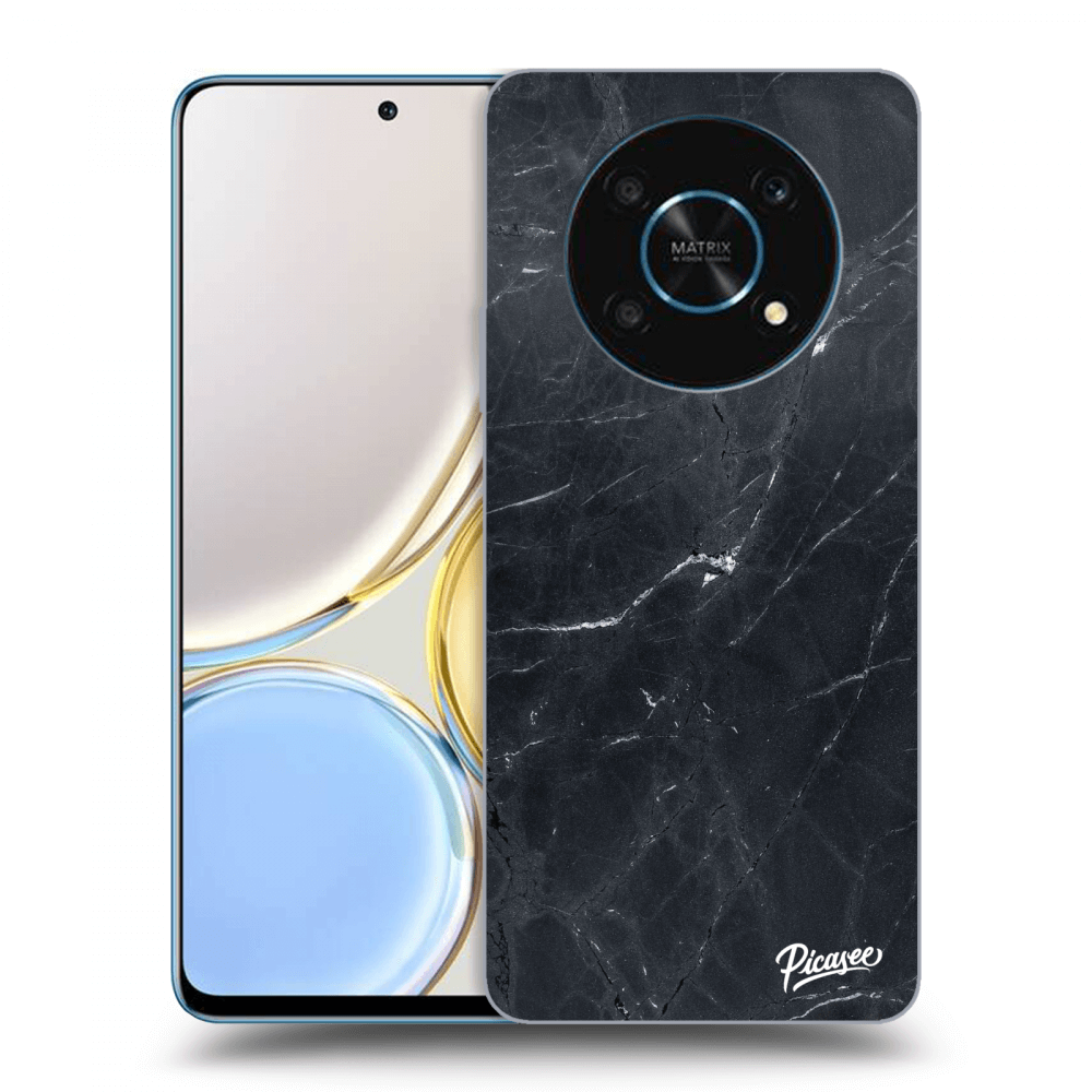 Picasee silikonowe przeźroczyste etui na Honor Magic4 Lite 5G - Black marble