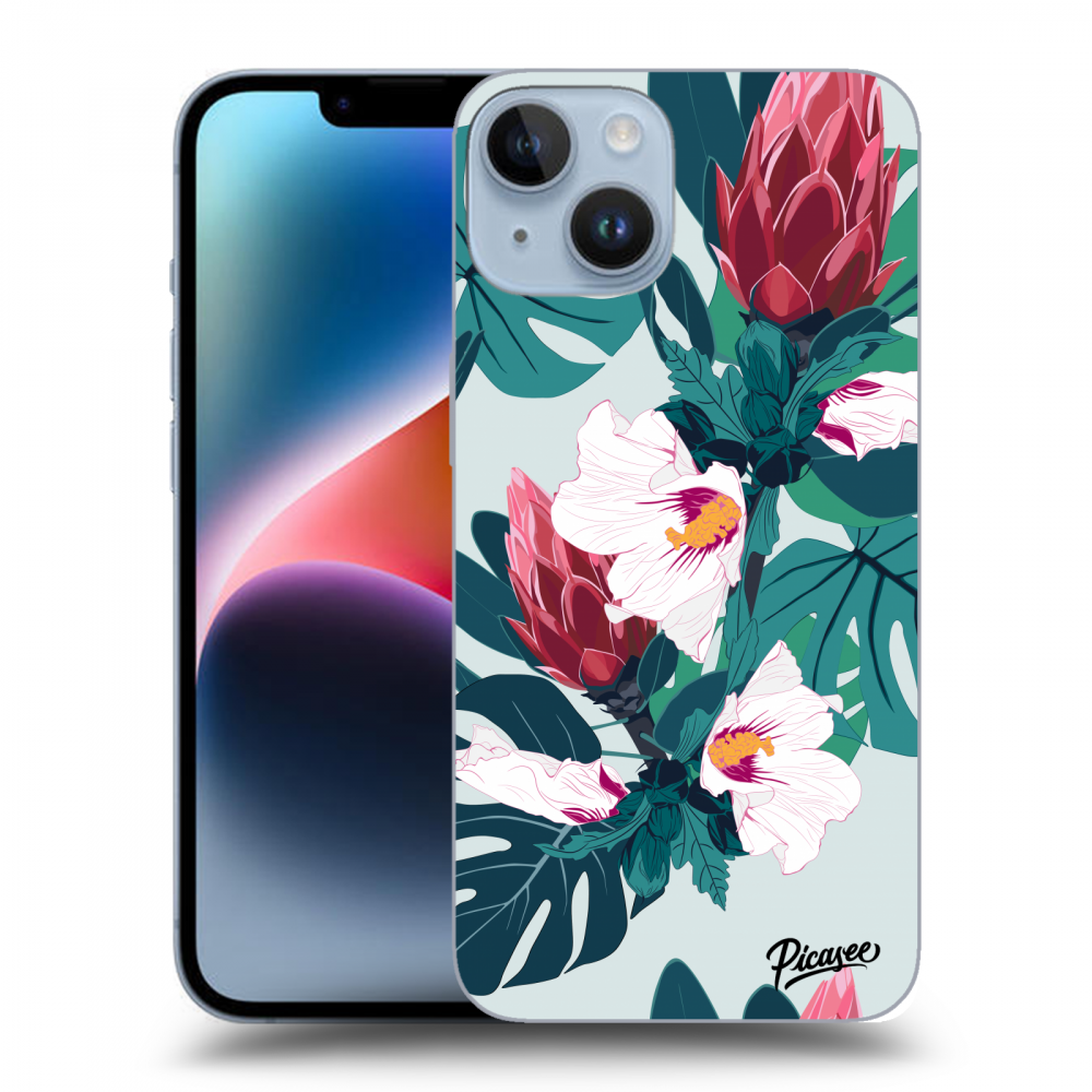 Picasee silikonowe przeźroczyste etui na Apple iPhone 14 - Rhododendron
