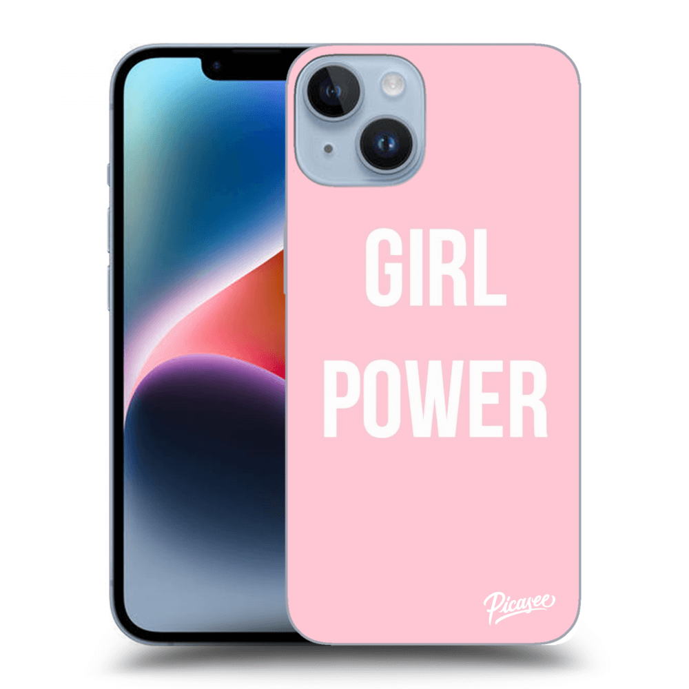 Picasee silikonowe czarne etui na Apple iPhone 14 - Girl power