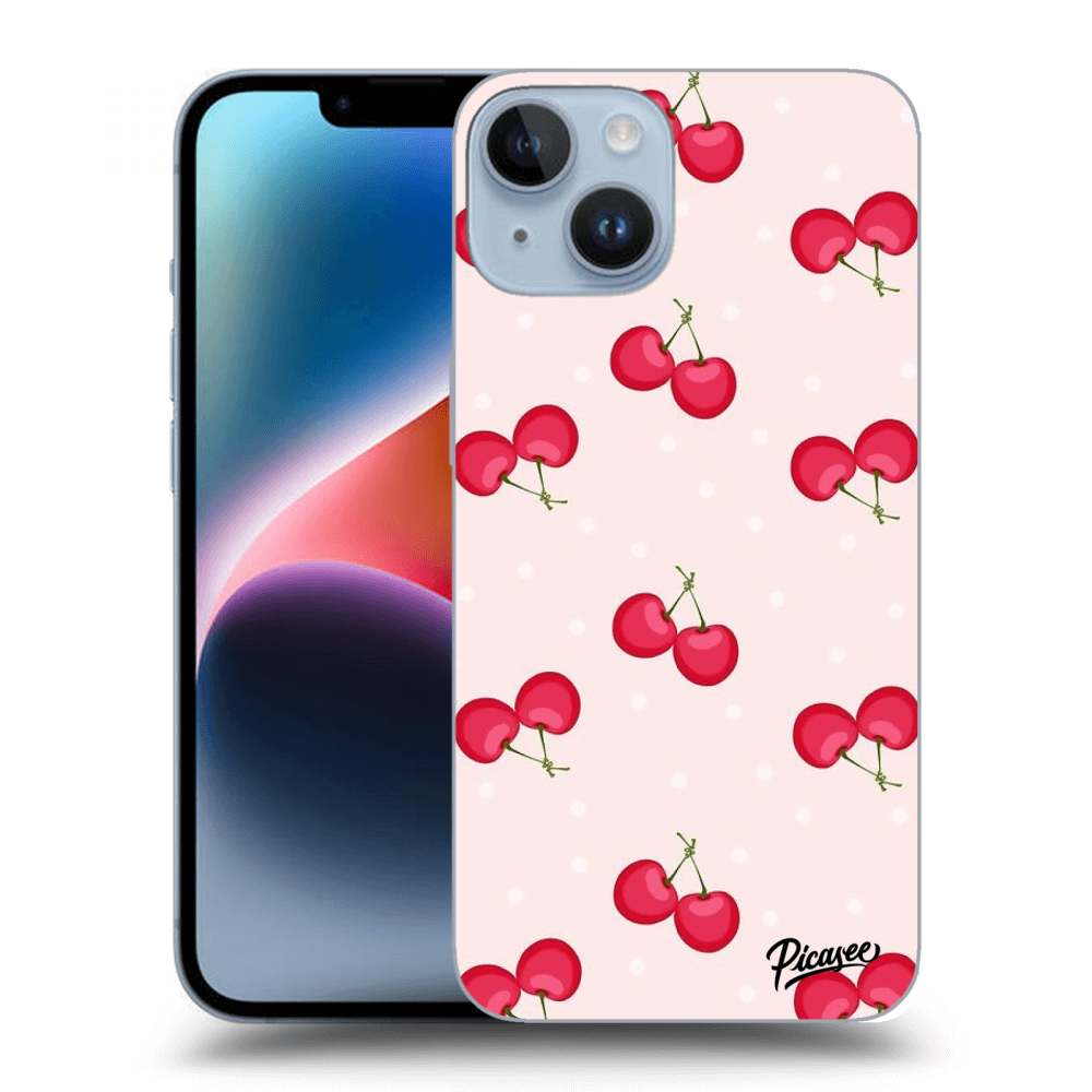 Picasee silikonowe przeźroczyste etui na Apple iPhone 14 - Cherries