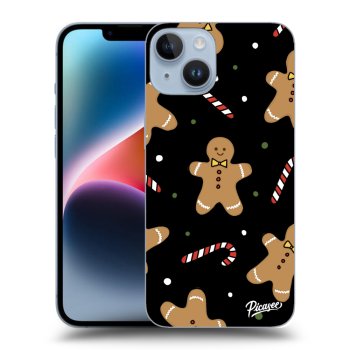 Picasee silikonowe czarne etui na Apple iPhone 14 - Gingerbread